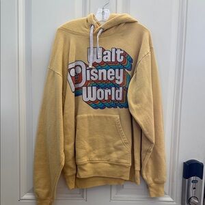 Disney Walt Disney World Yellow Hoodie with Retro Multicolor Logo